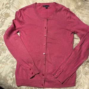 Pink cotton cardigan.